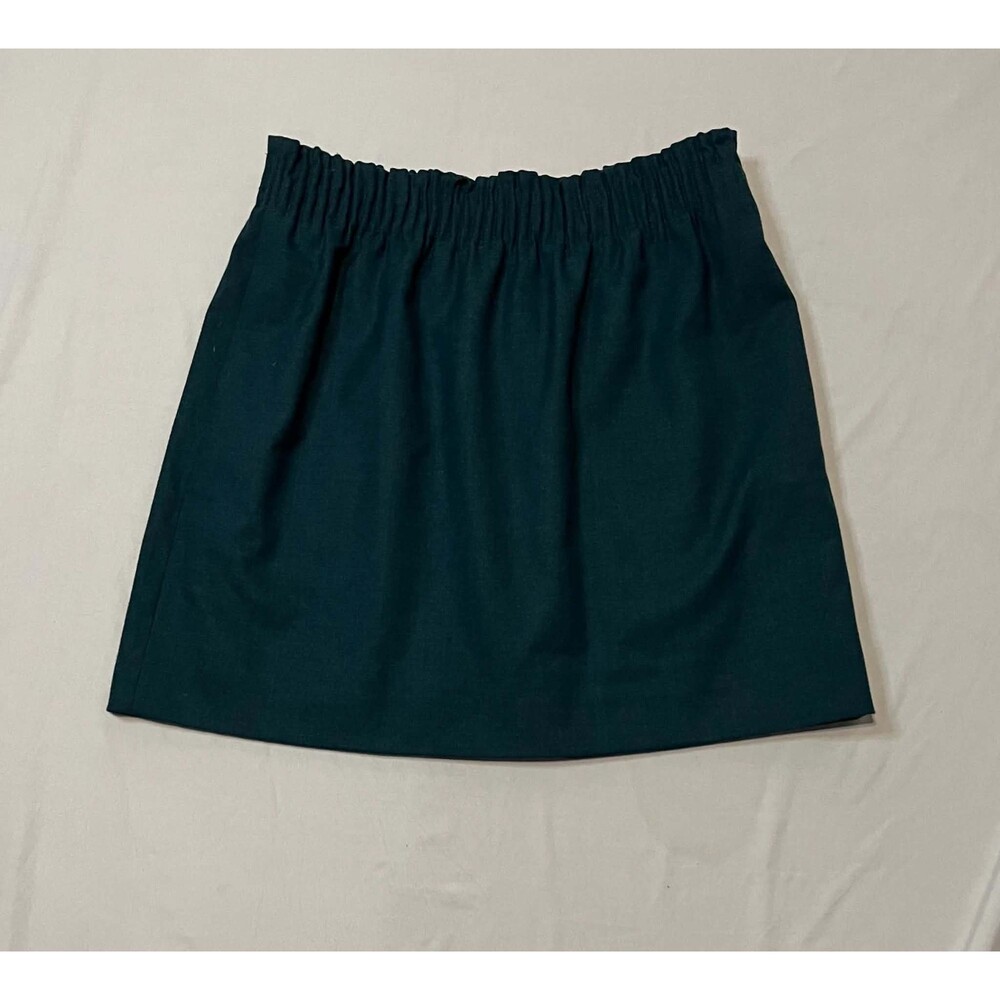 J.Crew Wool Blend Sidewalk Mini Skirt Teal Green Pull-On Size 8